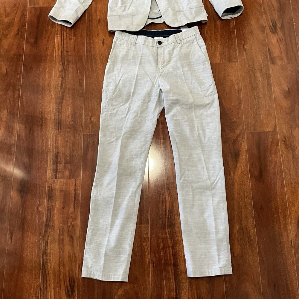 BOSS Boys Light Grey Linen Two Piece Suit Regular Fit Size 14S - Picture 3 of 10